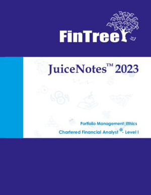Book cover: Juicenotes fintree cfa level 1 2023  portfolio management and ethics