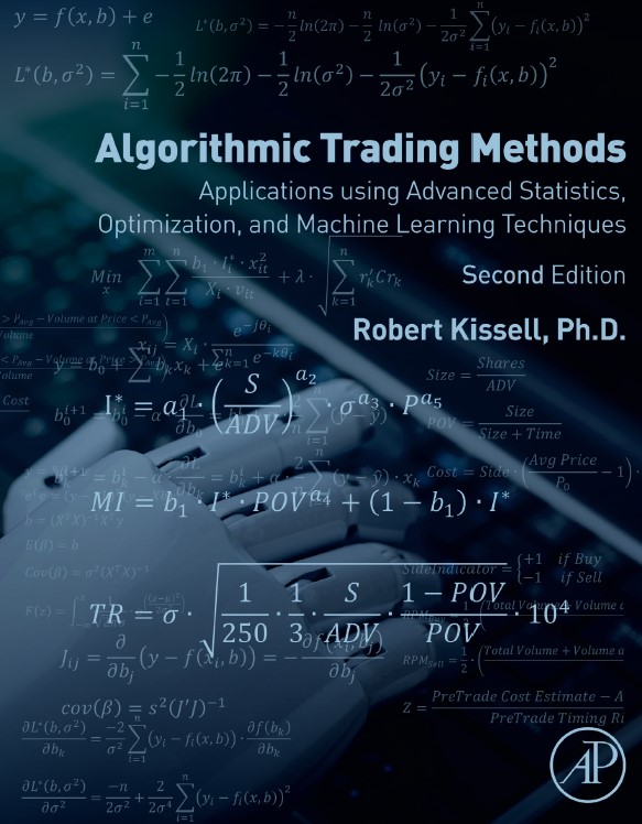 Book cover: Algorithmic trading methods: applications using advanced statistics, optimization, and machine learning techniques.