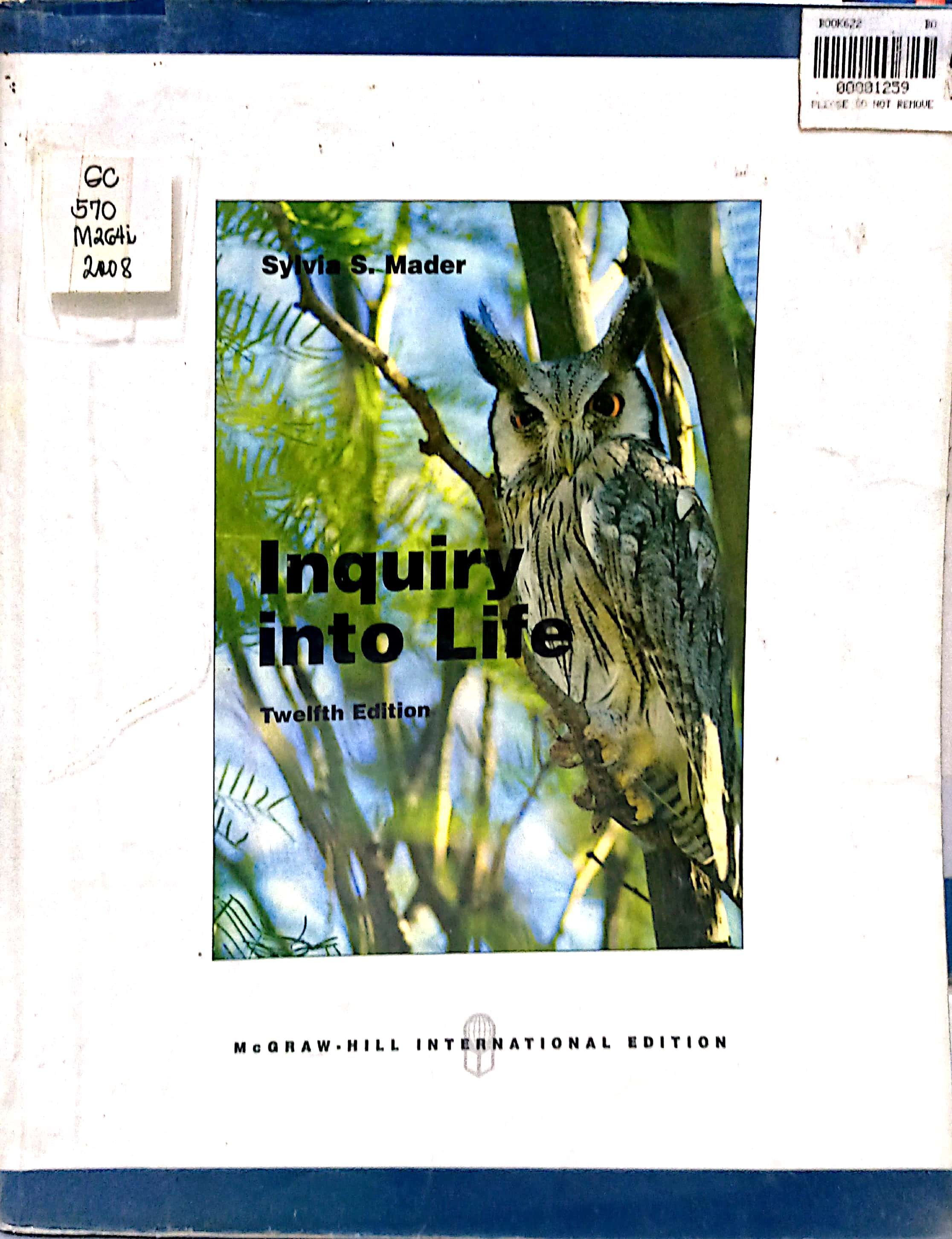 Book cover: Inquiry into life