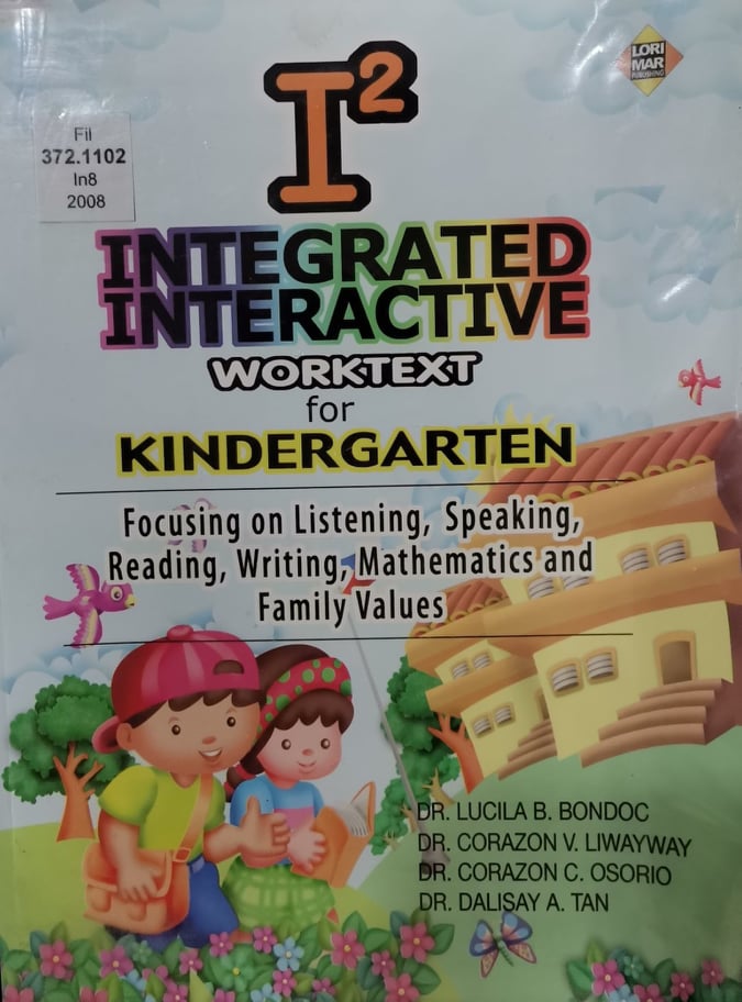 Book cover: I2 : integrated interactive worktext for kindergarten