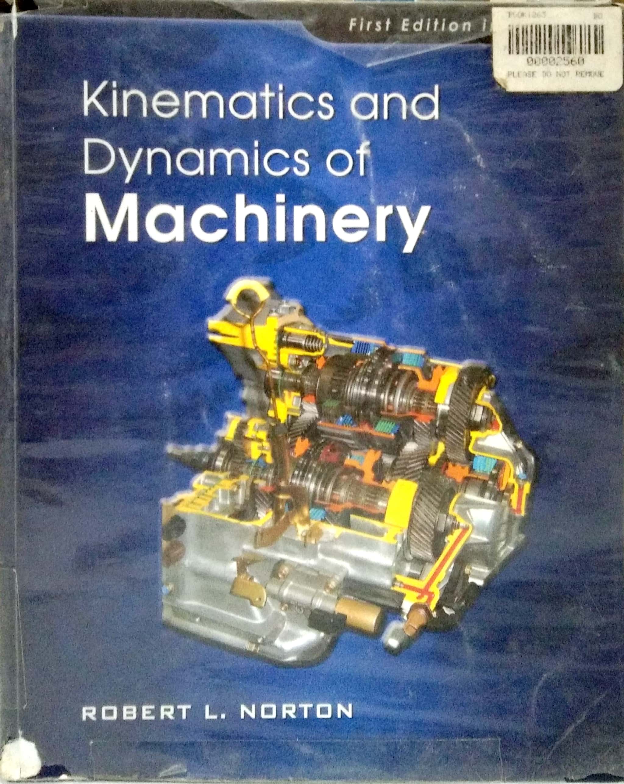 Book cover: Kinematics and dynamics of machinery
