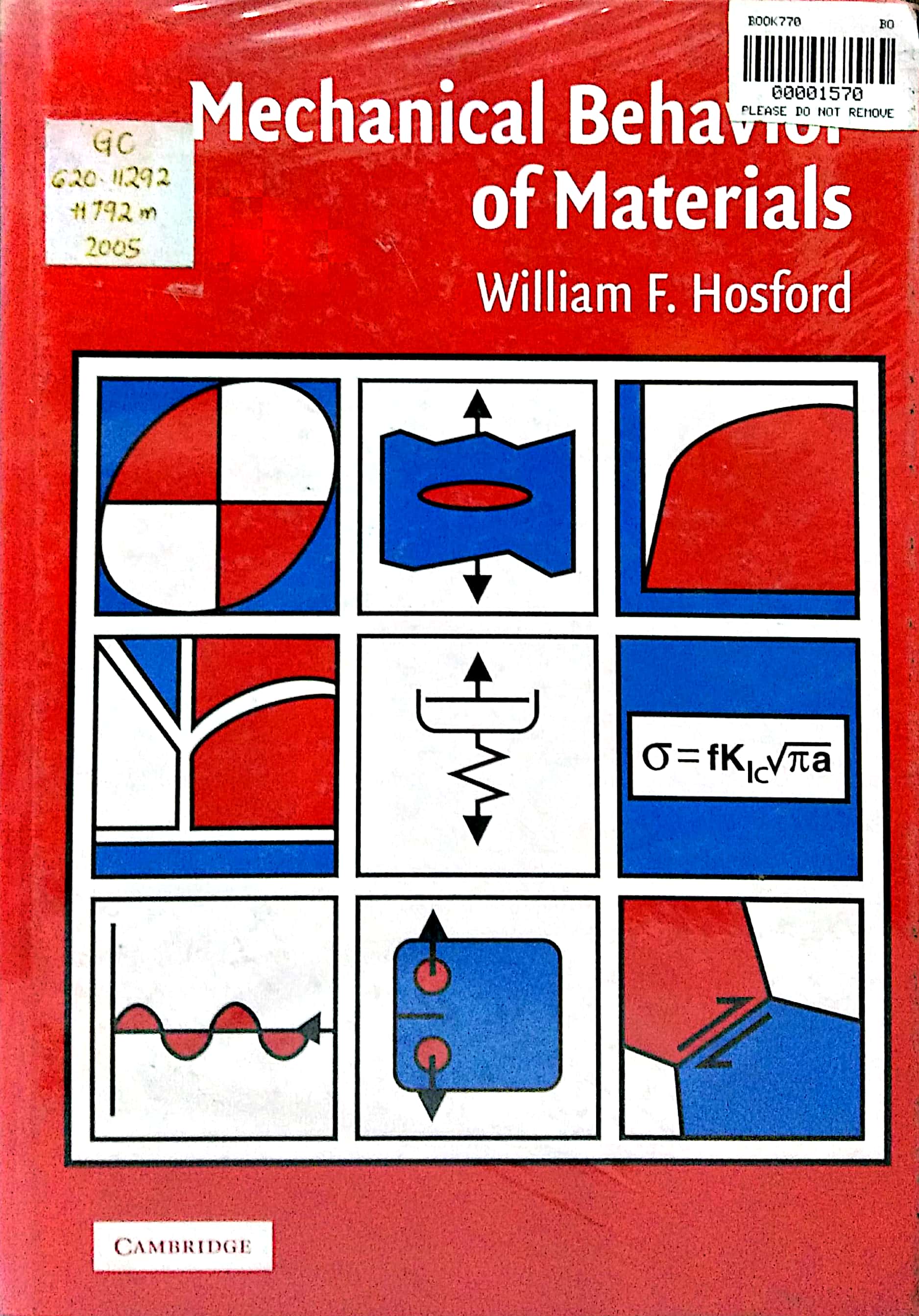 Book cover: Mechanical behavior of materials.