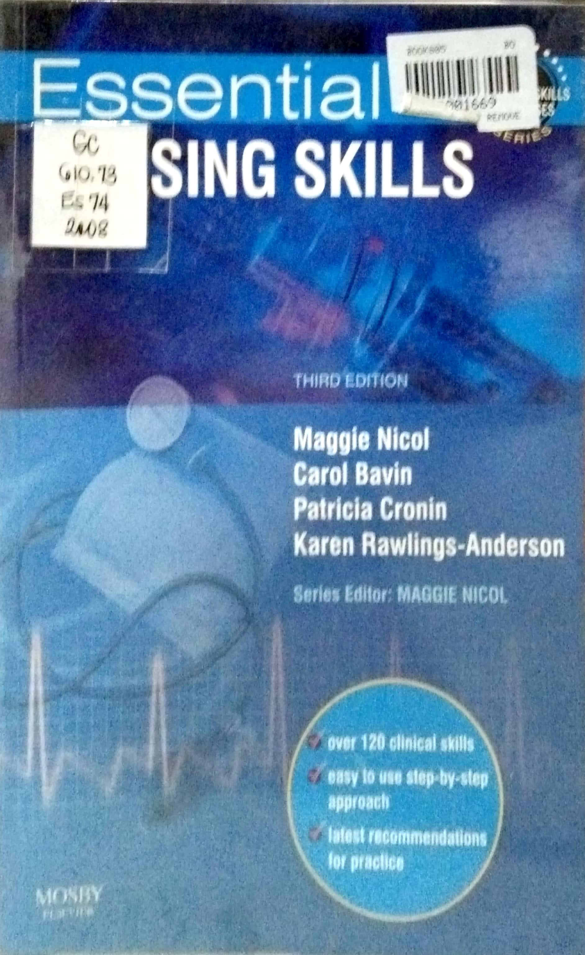 Book cover: Essential nursing skills.