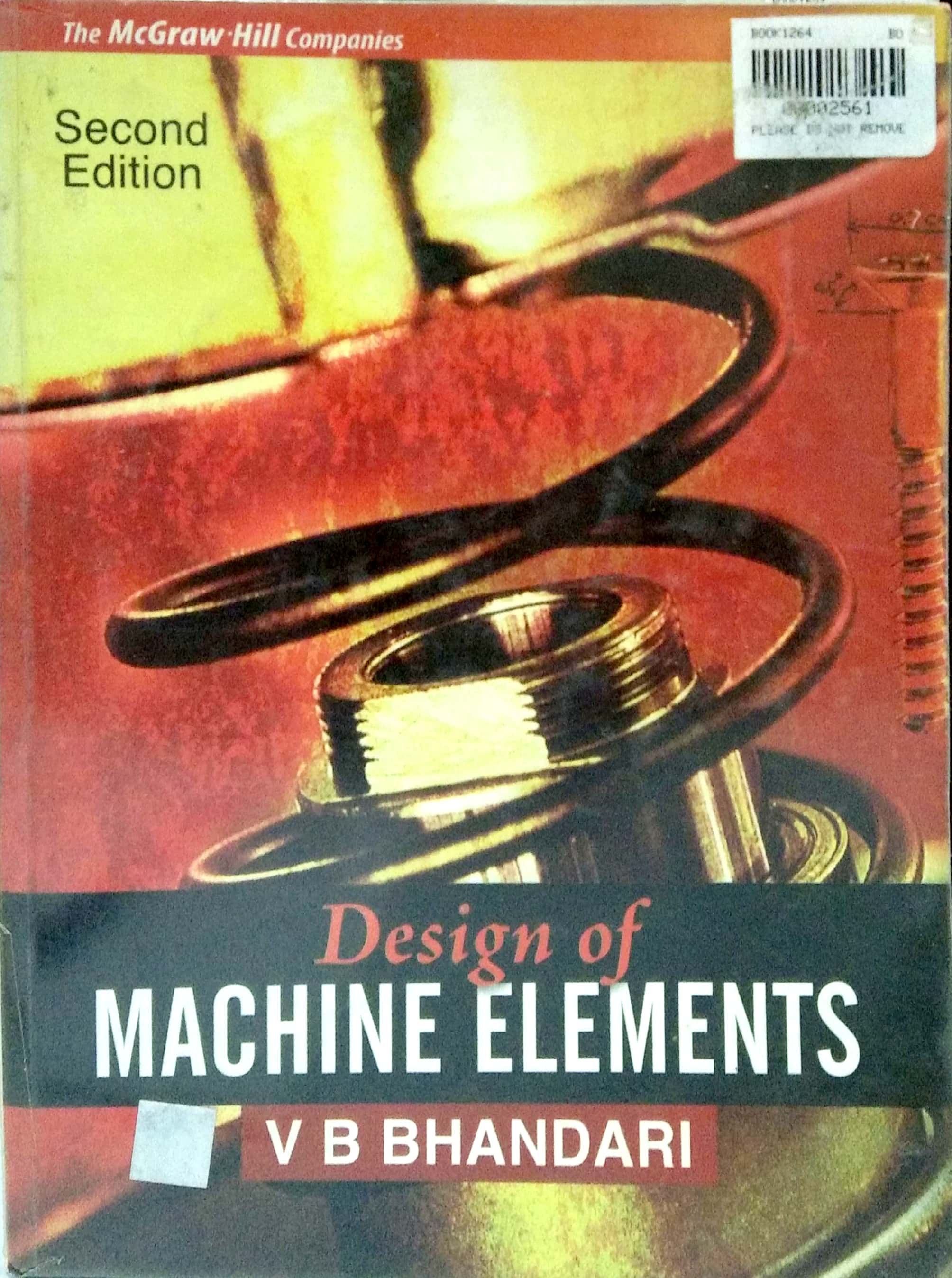 Book cover: Design of machine elements.