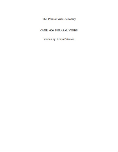 Book cover: The Phrasal verb dictionary: over 600 phrasal verbs.