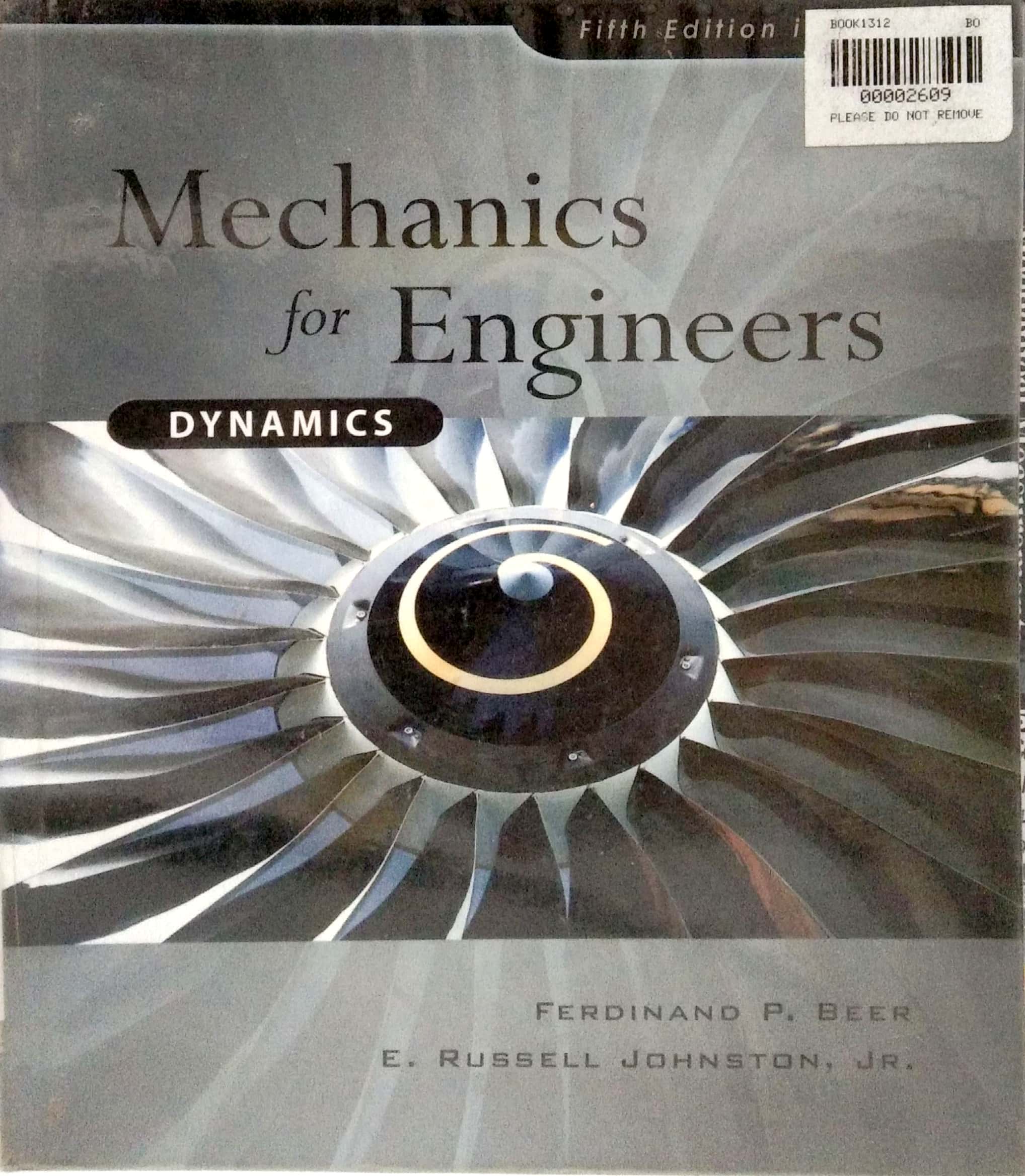 Book cover: Mechanics for engineers dynamics