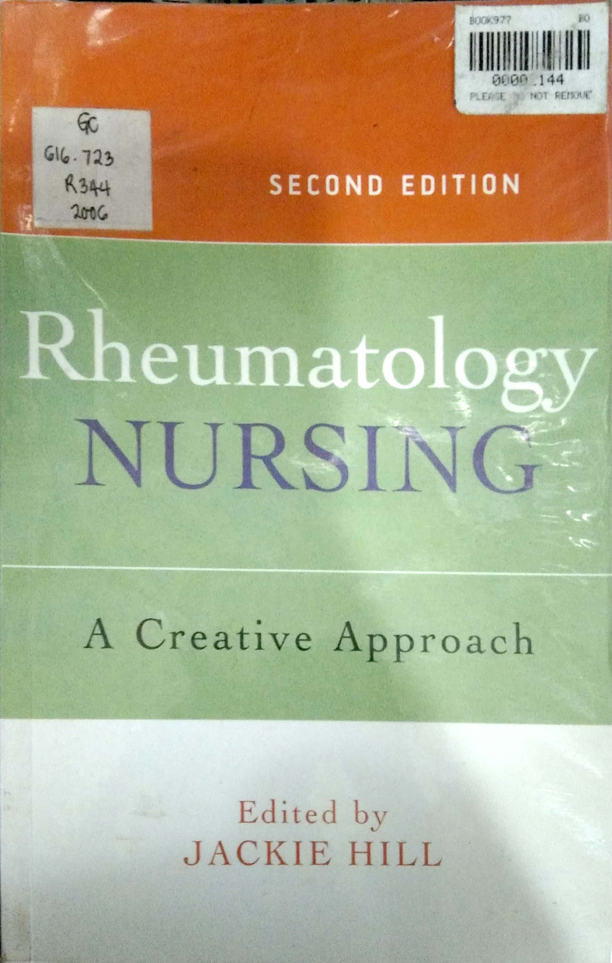 Book cover: Rheumatology nursing : a creative approach