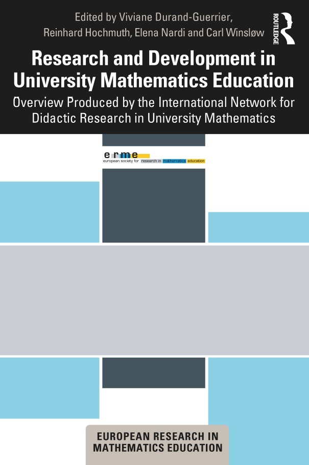 Book cover: Research and development university mathematics education: overview produced by the international network for didactic research in university mathematics.
