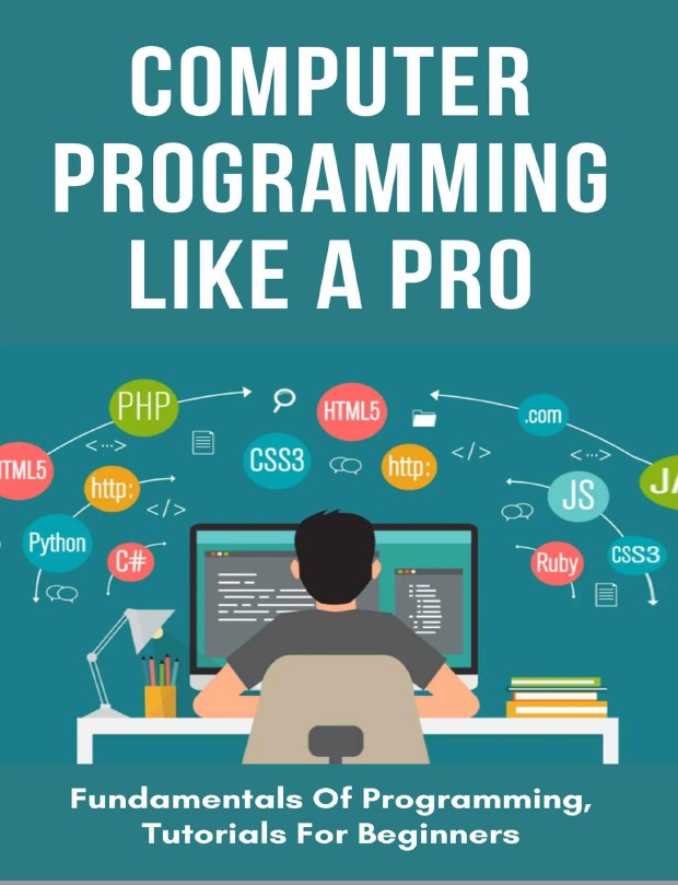 Book cover: Computer programming like a pro: fundamentals of programming, tutorials for beginners.