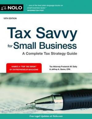 Book cover: Tax savvy for small business : a complete tax strategy guide
