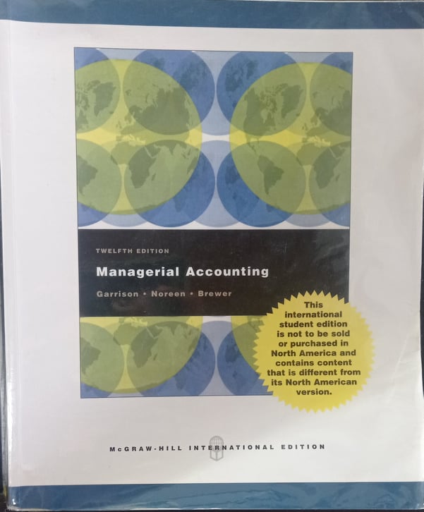 Book cover: Managerial accounting