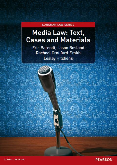Book cover: Media law: text, cases and materials.