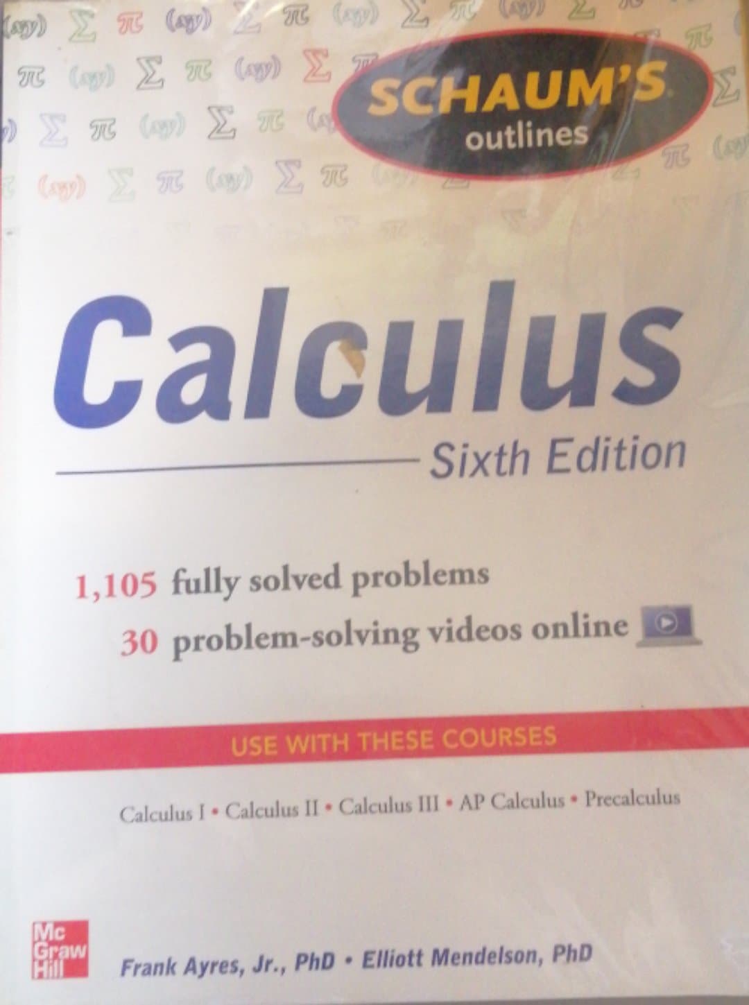 Book cover: Schaum's outlines of calculus