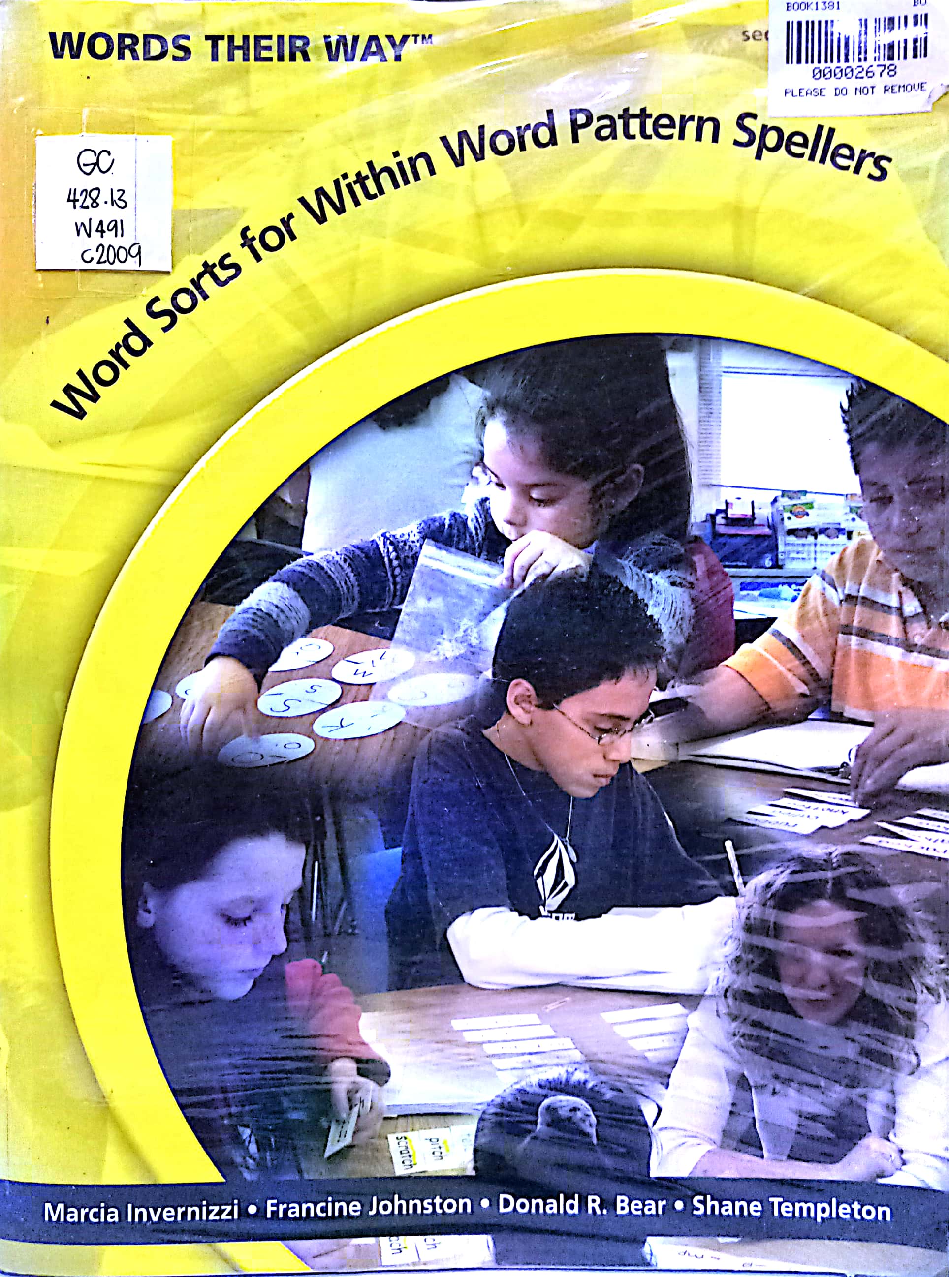 Book cover: Words their way : word sorts for within word pattern spellers