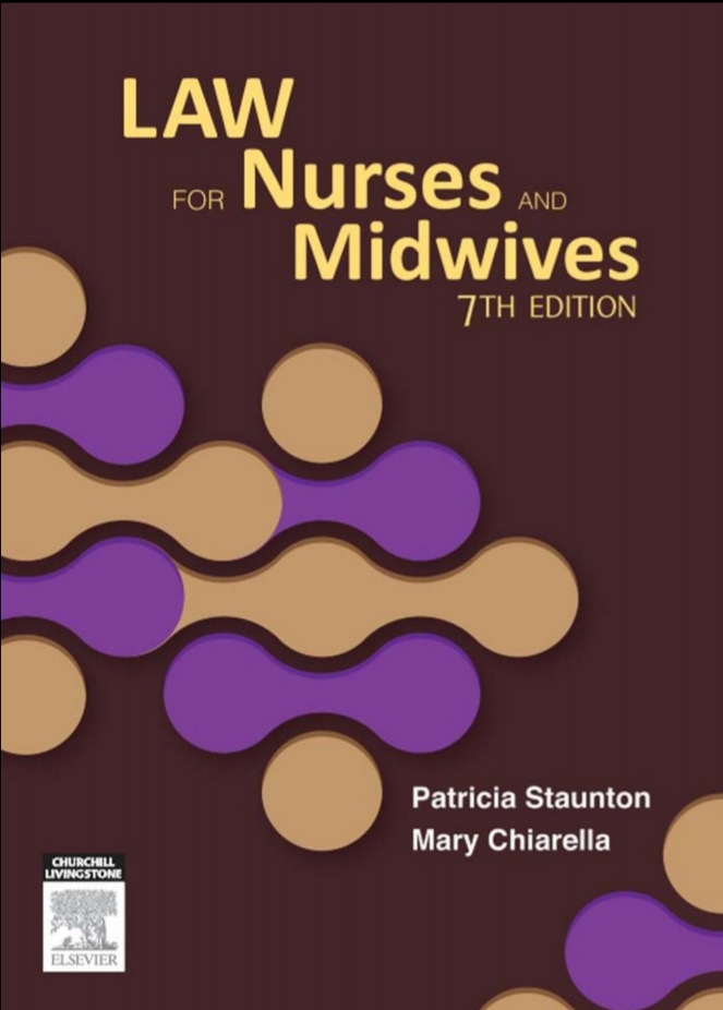 Book cover: Law for nurses and midwives.