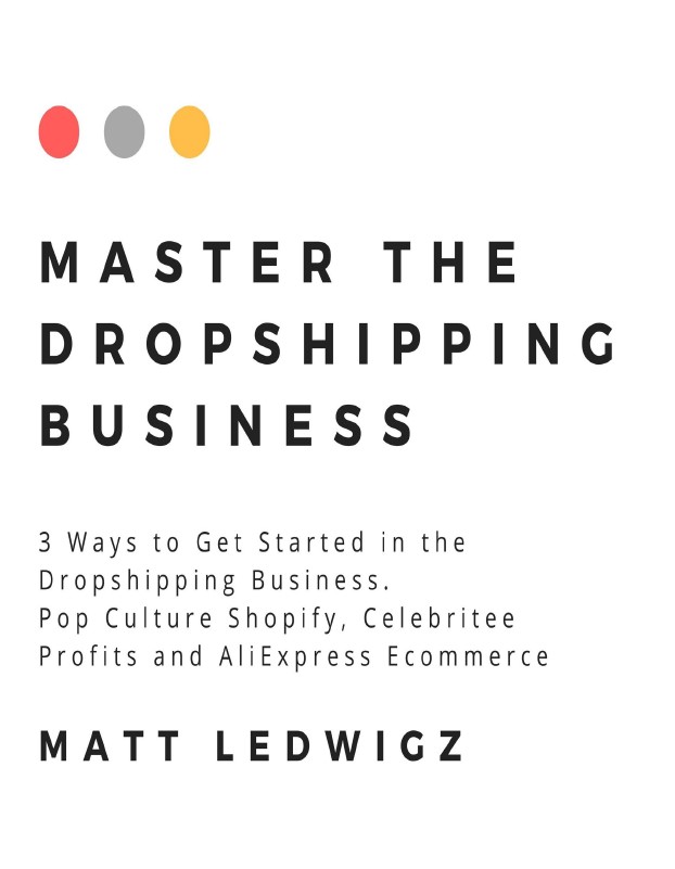 Book cover: Master the dropshipping business: 3 ways to get started in the droshipping business.