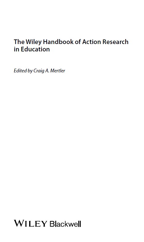 Book cover: The Wiley handbook of action research in education.