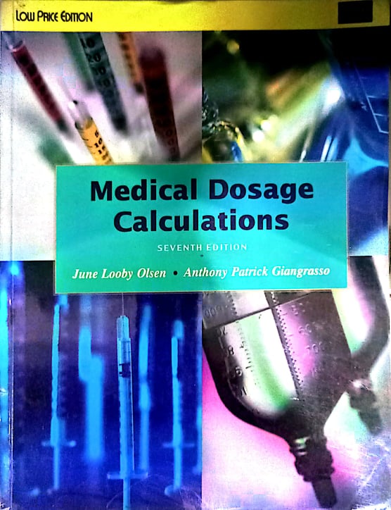 Book cover: Medical dosage calculations
