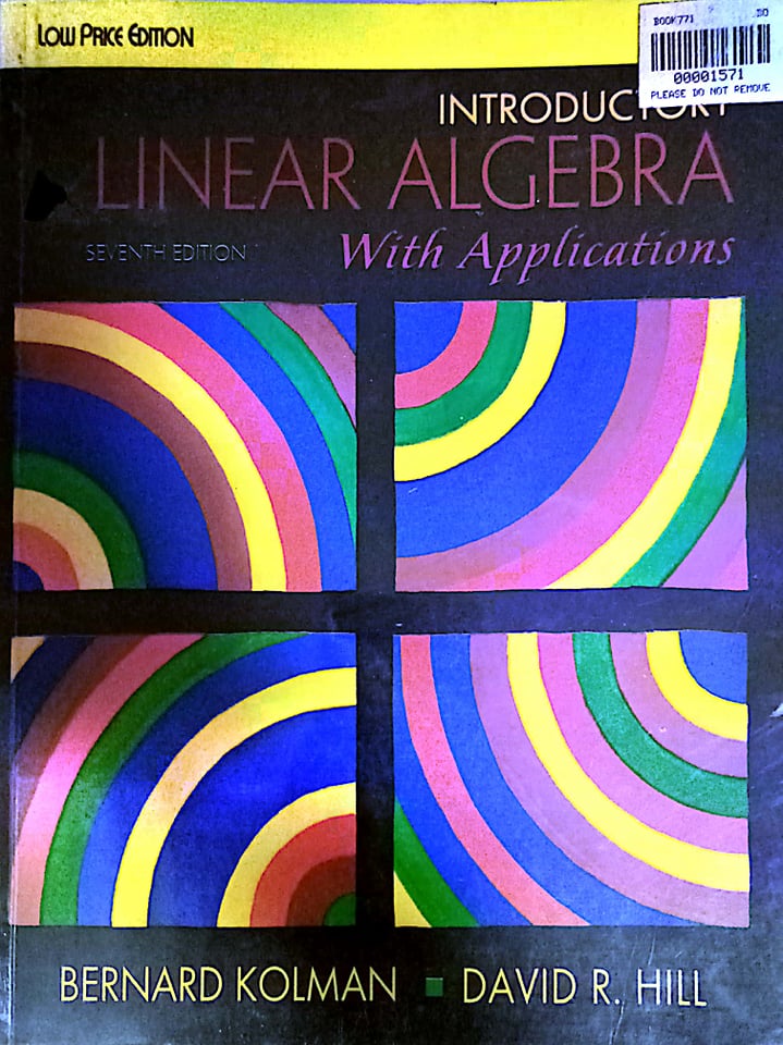 Book cover: Introductory linear algebra : with applications
