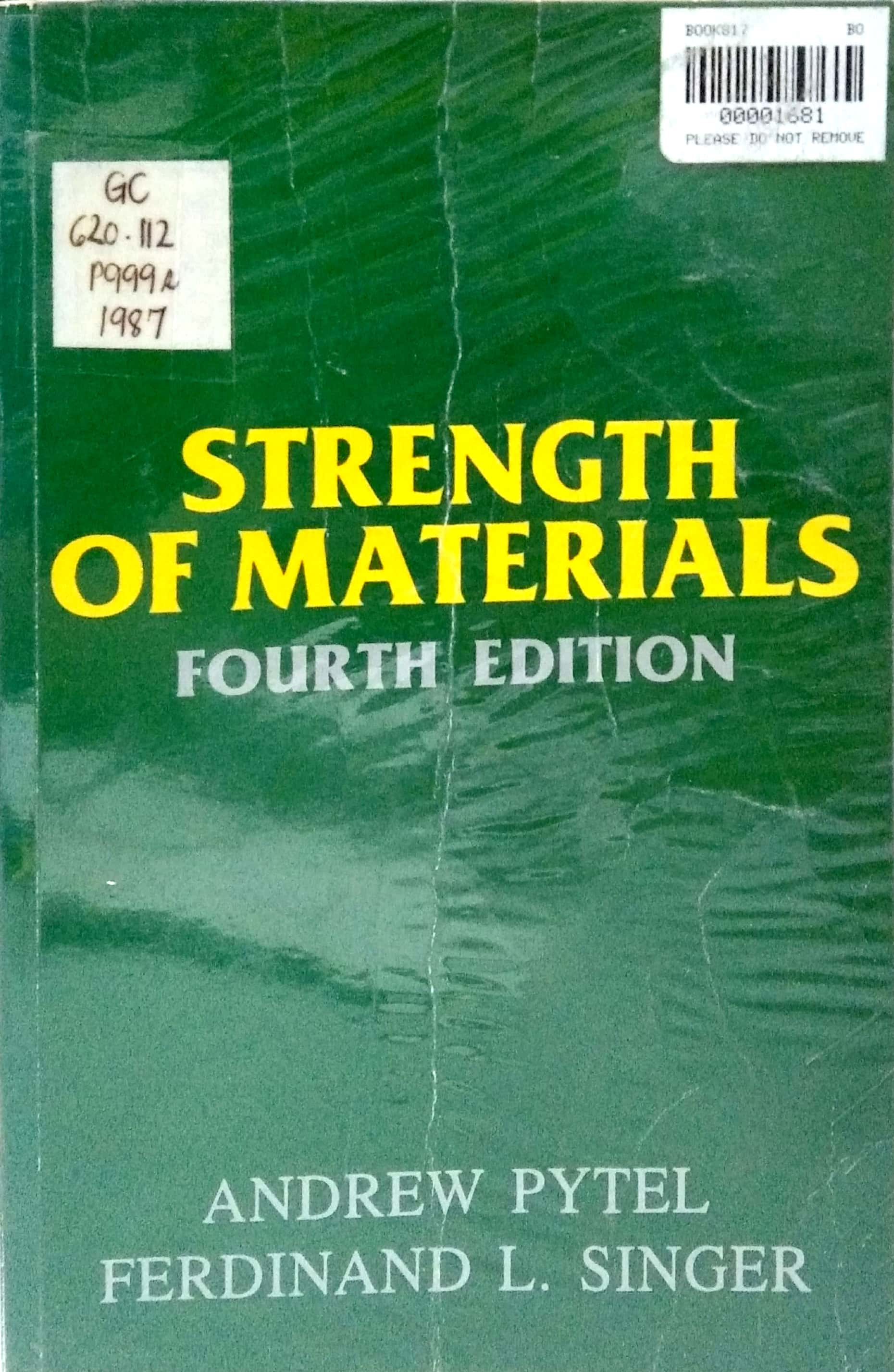 Book cover: Strength of materials