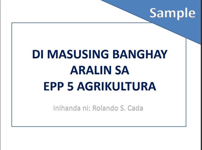 Book cover: Di masusing banghay aralin sa EPP 5 agrikultura.