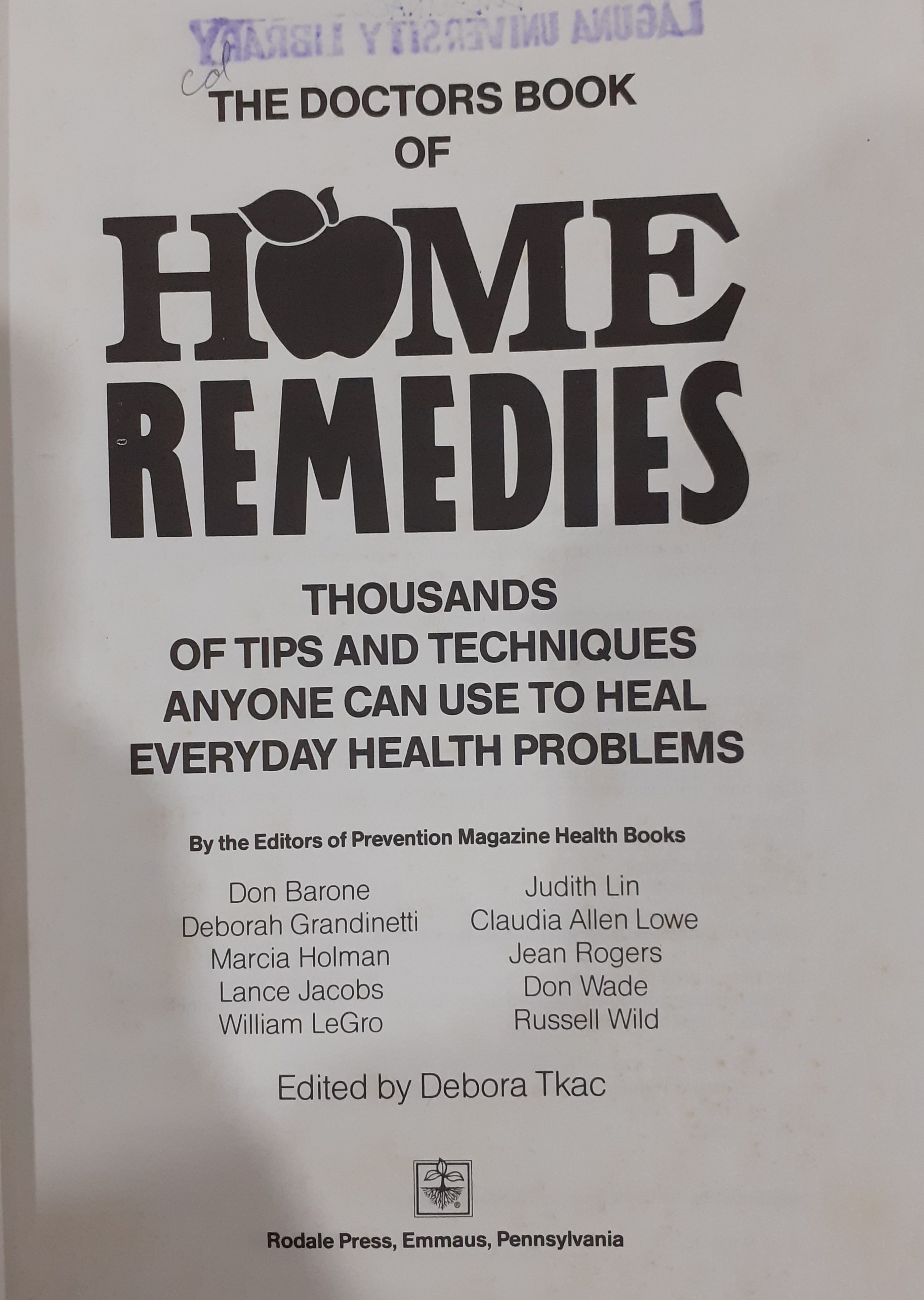 Book cover: The Doctors book of home remedies