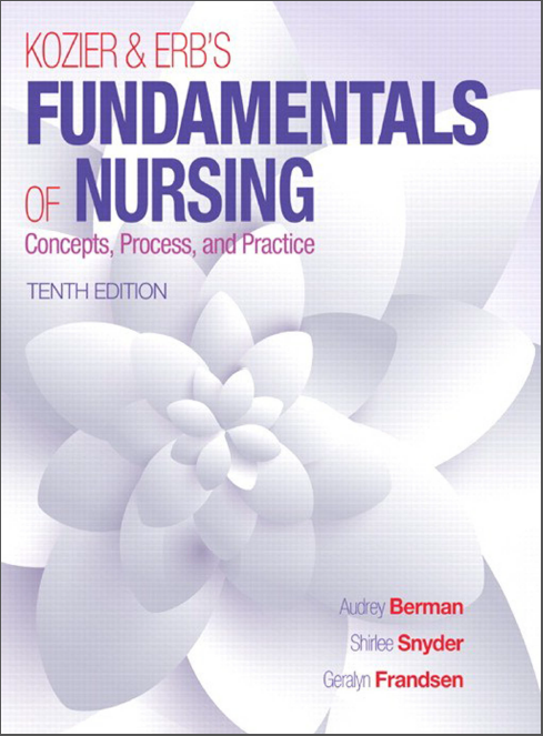 Book cover: Kozier & Erb's fundamentals of nursing: concepts, process, and practice.