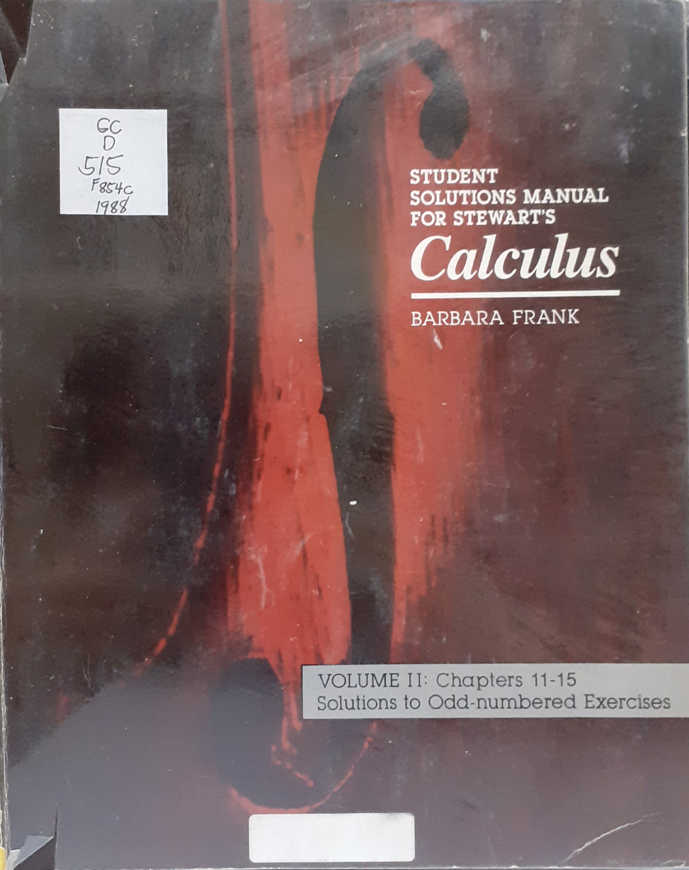 Book cover: Calculus : student solution manual, vol.II for Stewart's