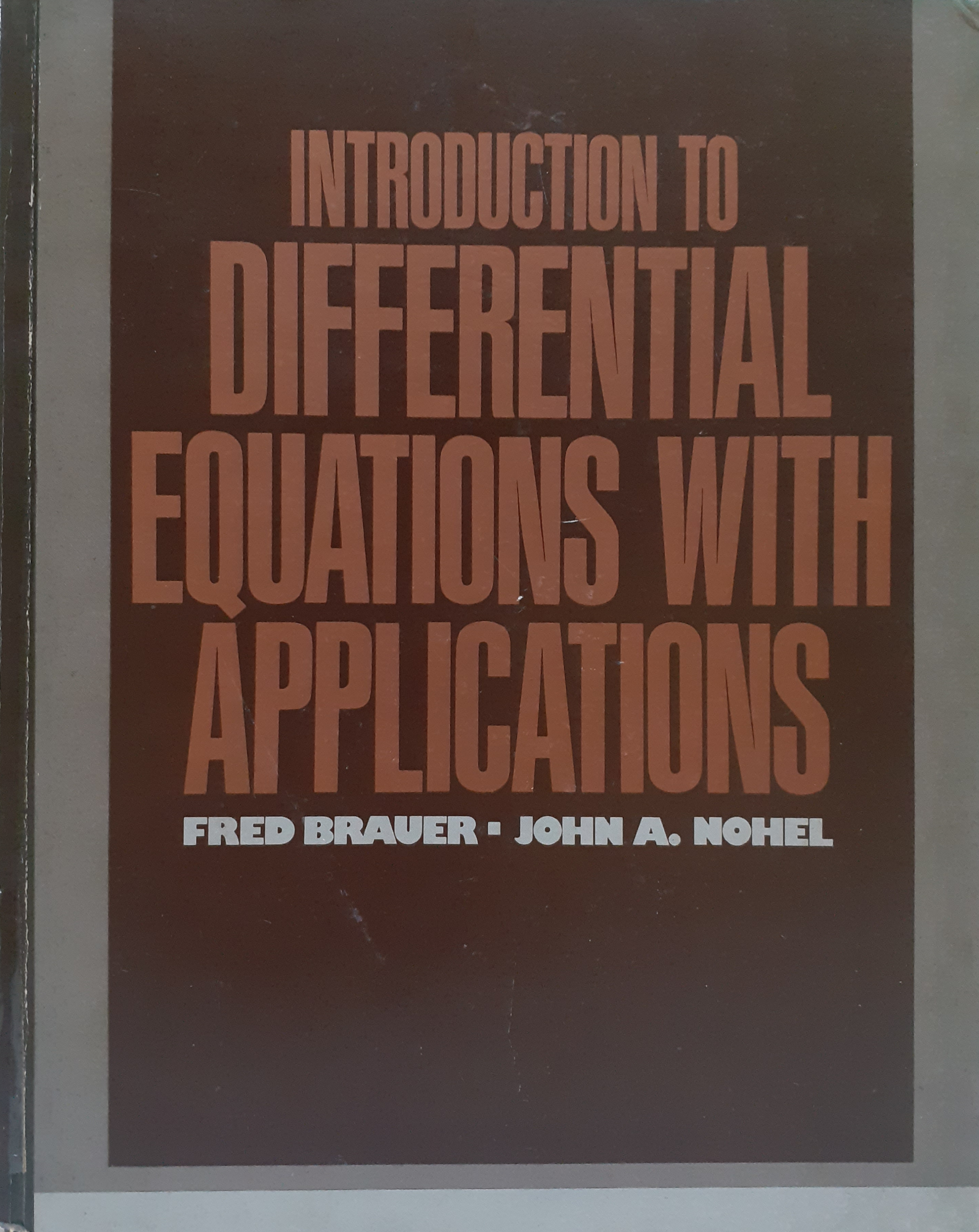 Book cover: Introduction to differential equations with applications