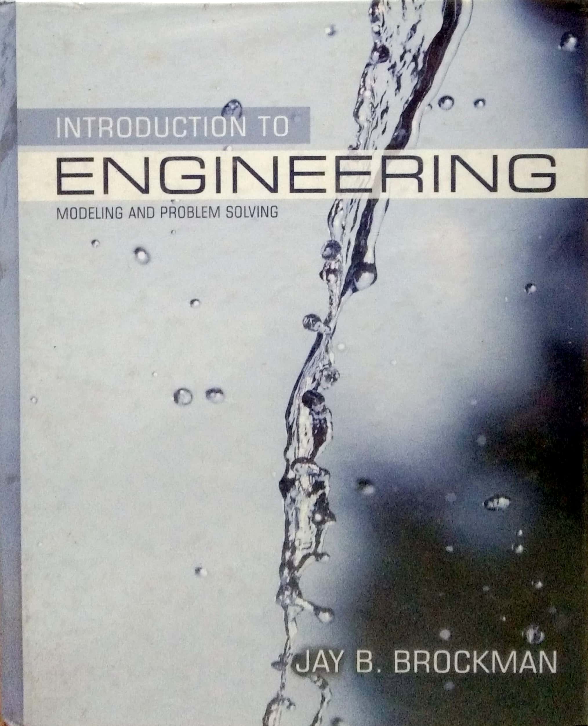 Book cover: Introduction to engineering: modeling and problem solving.