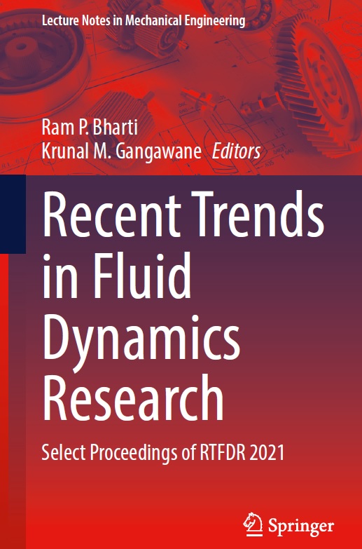 Book cover: Recent trends in fluid dynamics research: select proceedings of RTFDR 2021.