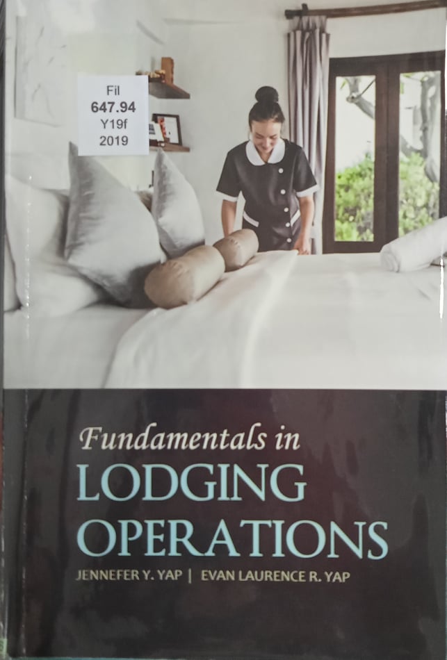 Book cover: Fundamentals in lodging operations