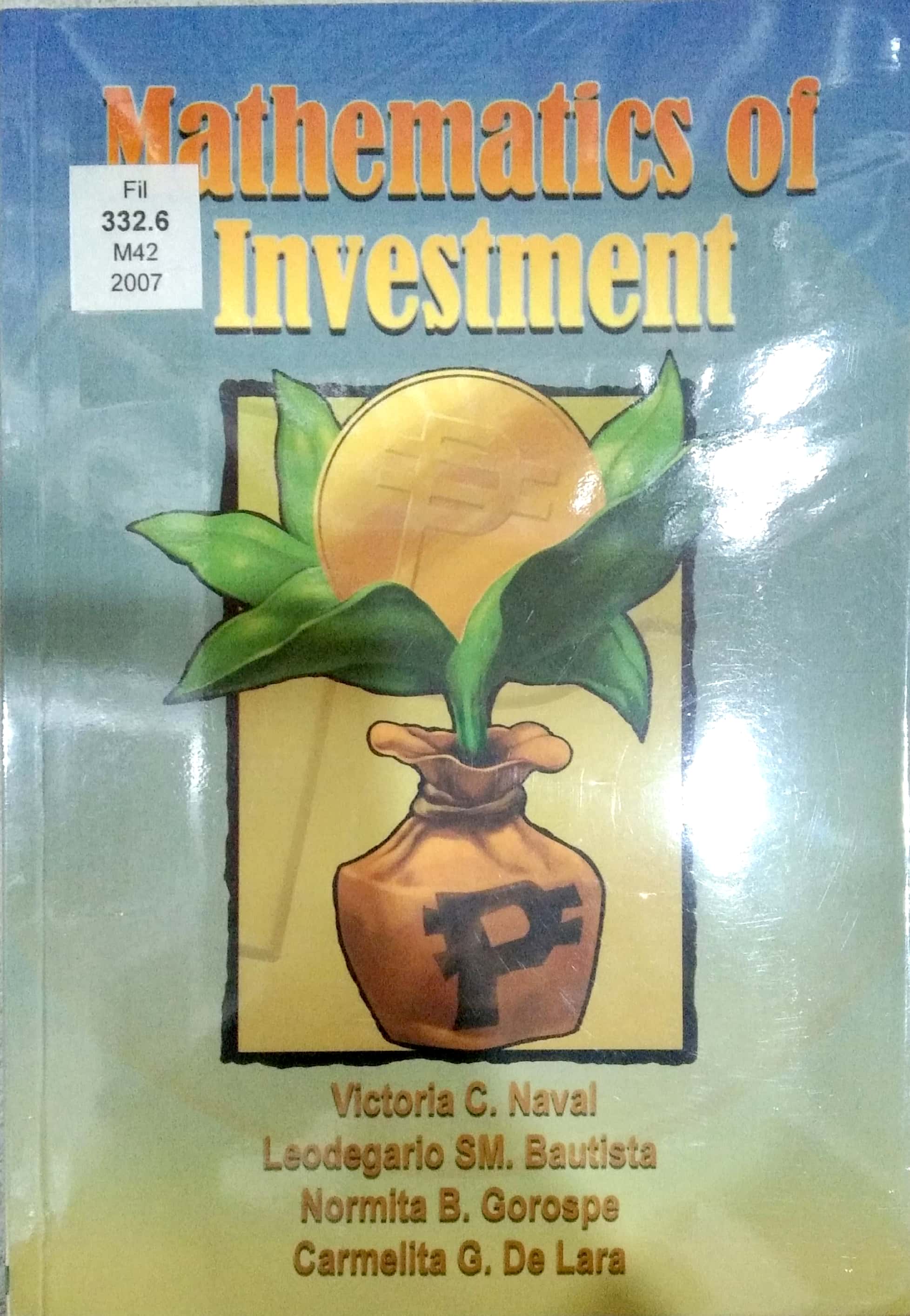 Book cover: Mathematics of investment