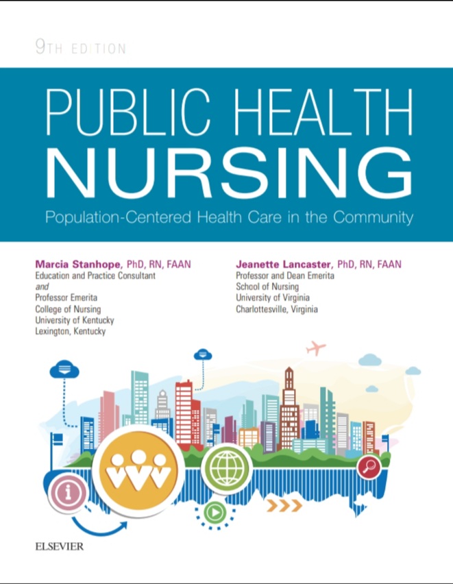 Book cover: Public health nursing: population-centered health care in the community.