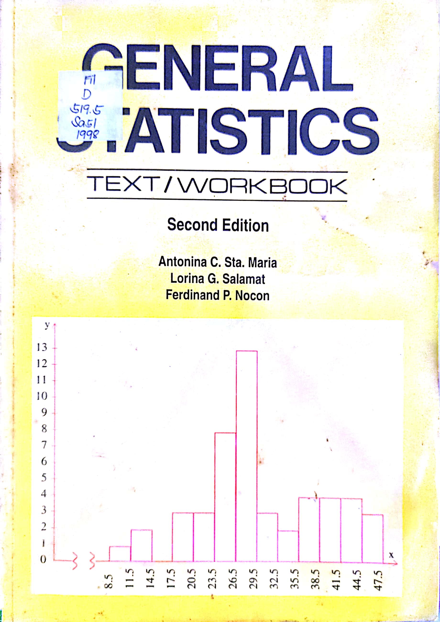 Book cover: General Statistics: text/workbook