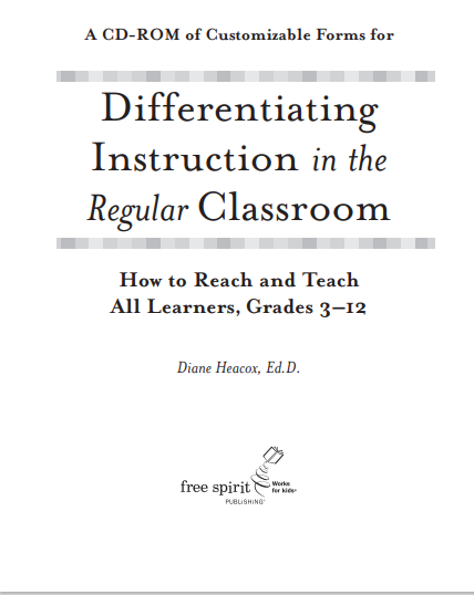 Book cover: Differentiating instruction in the regular classroom: how to reach and teach all learners, grades 3-12.