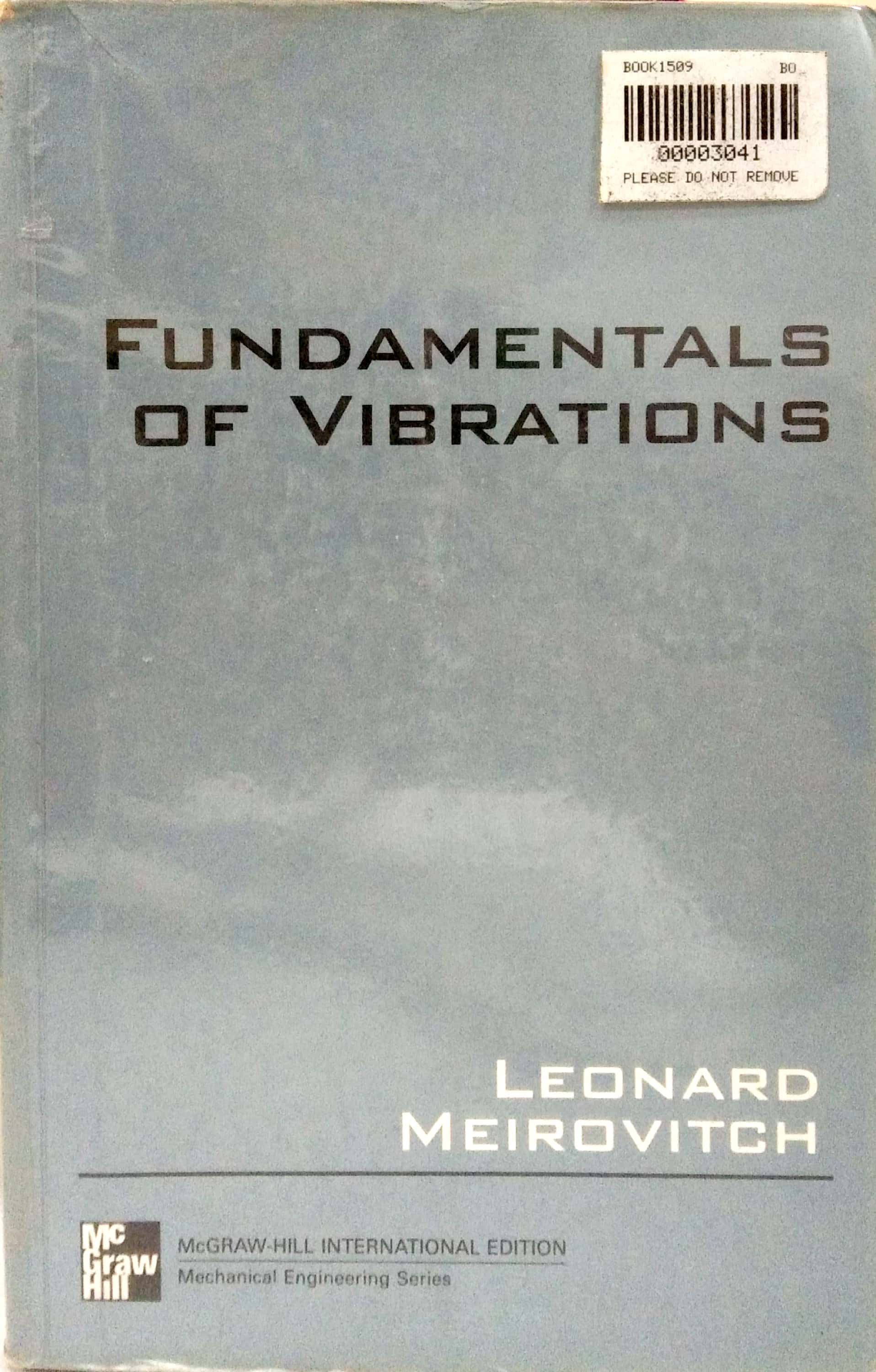 Book cover: Fundamentals of vibrations.