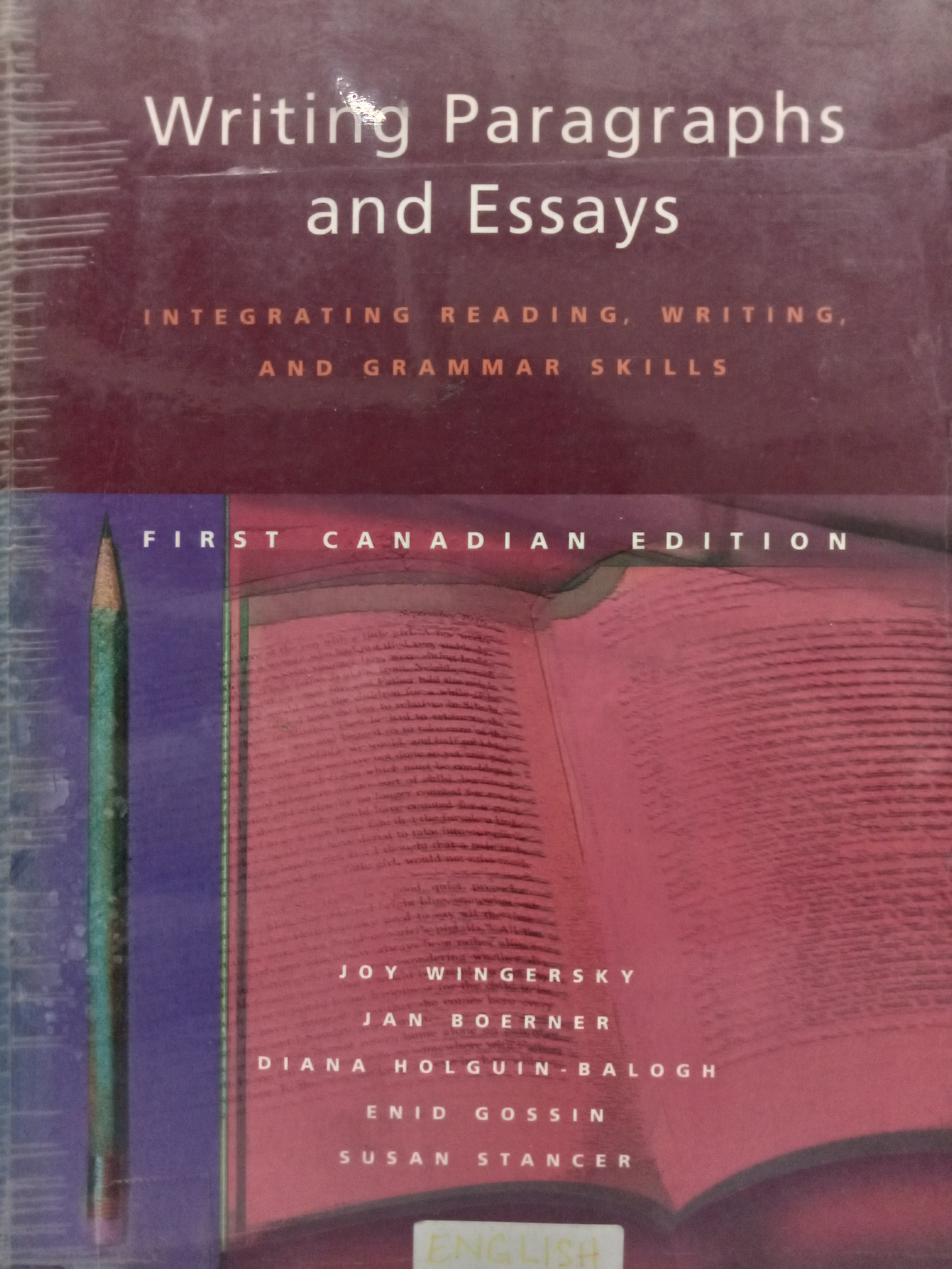 Book cover: Writing paragraphs and essays : integrating reading, writing and grammar skills