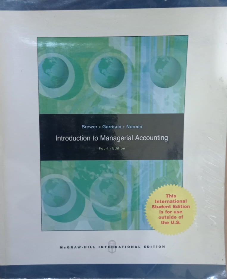 Book cover: Introduction to managerial accounting