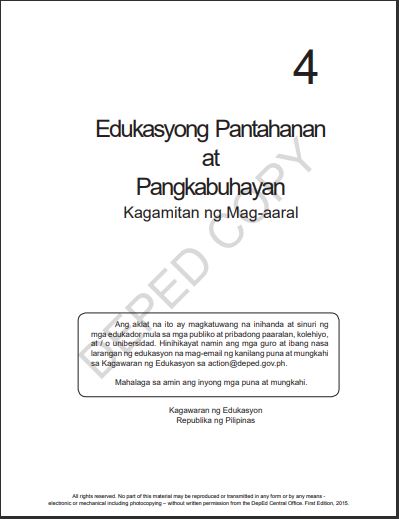 Book cover: Edukasyong pantahanan at pangkabuhayan: kagamitan ng mag-aaral, 4