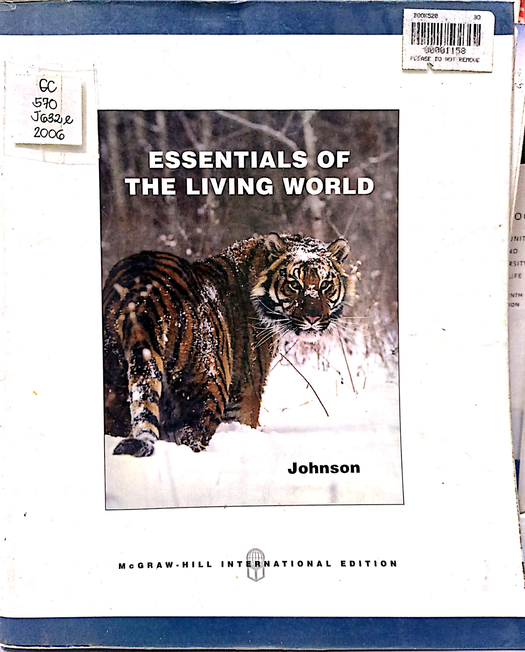 Book cover: Essentials of the living world
