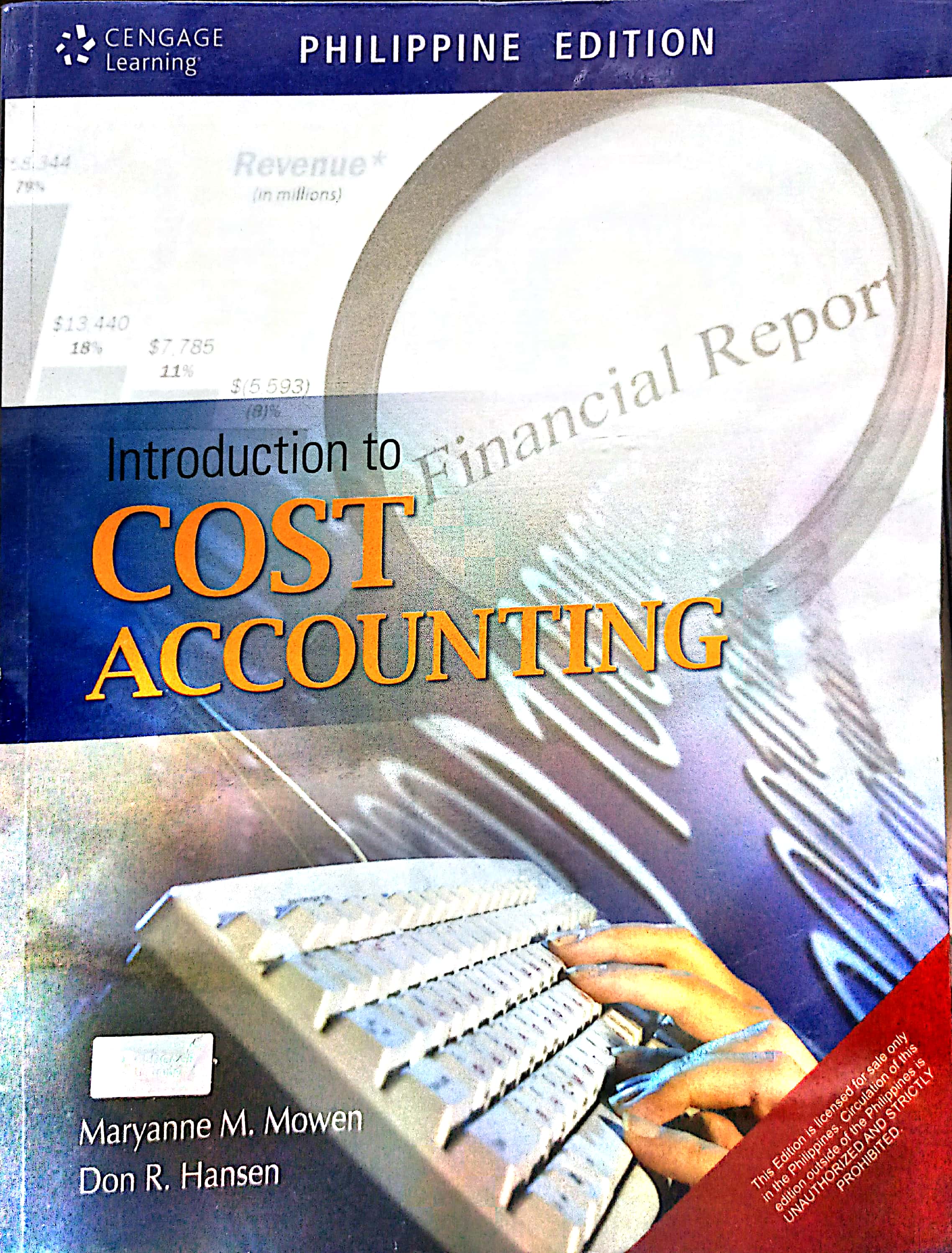 Book cover: Introduction to cost accounting