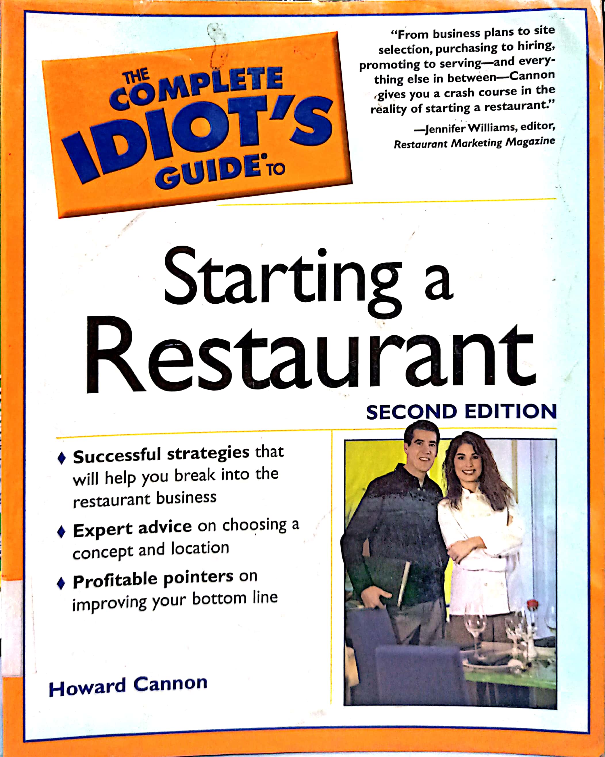 Book cover: The Complete idiot's guide to starting a restaurant