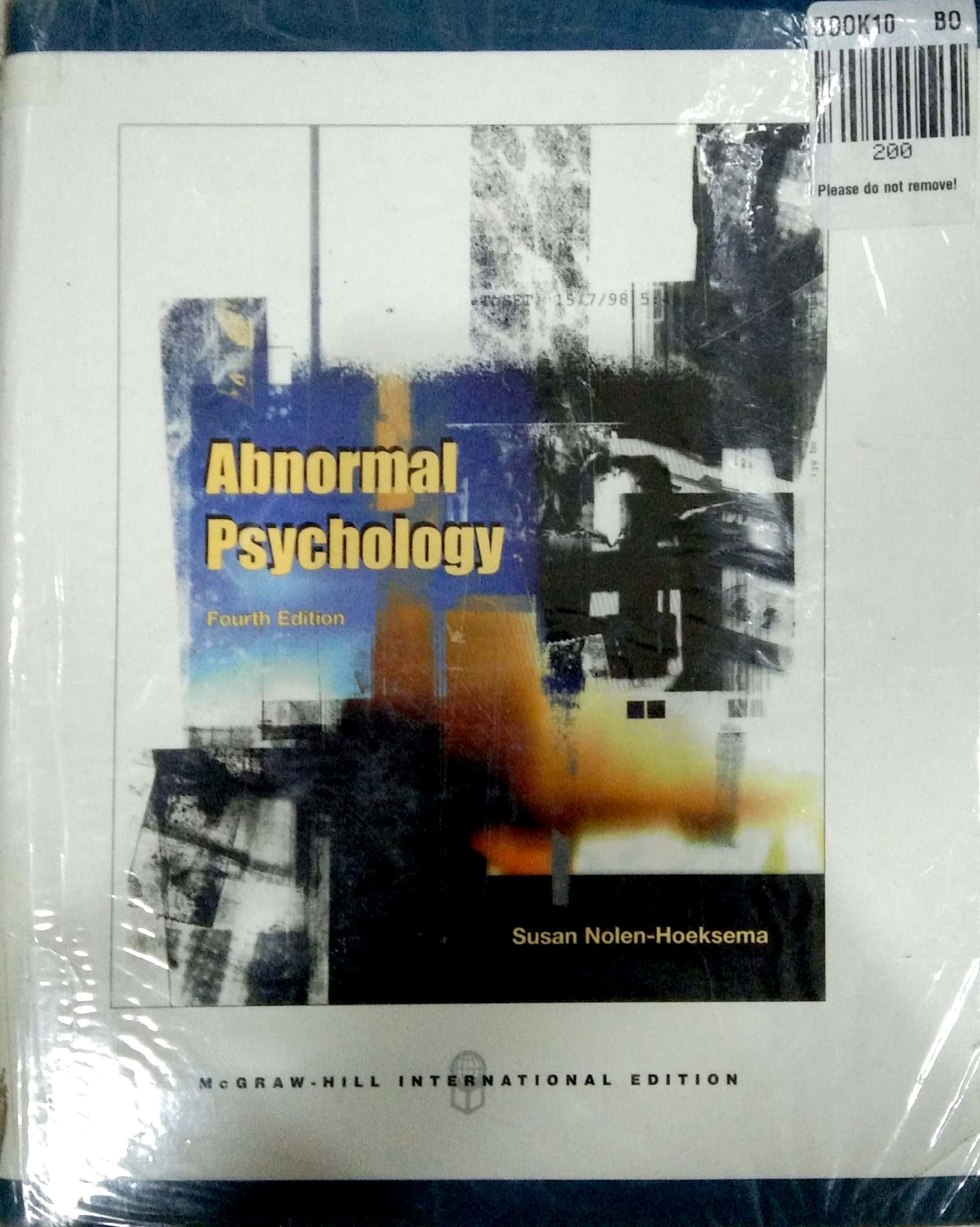 Book cover: Abnormal psychology.