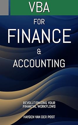Book cover: Vba for finance  accounting revolutionizing your financial workflows