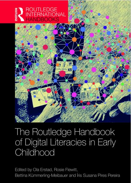 Book cover: The Routledge handbook of digital literacies in early childhood.