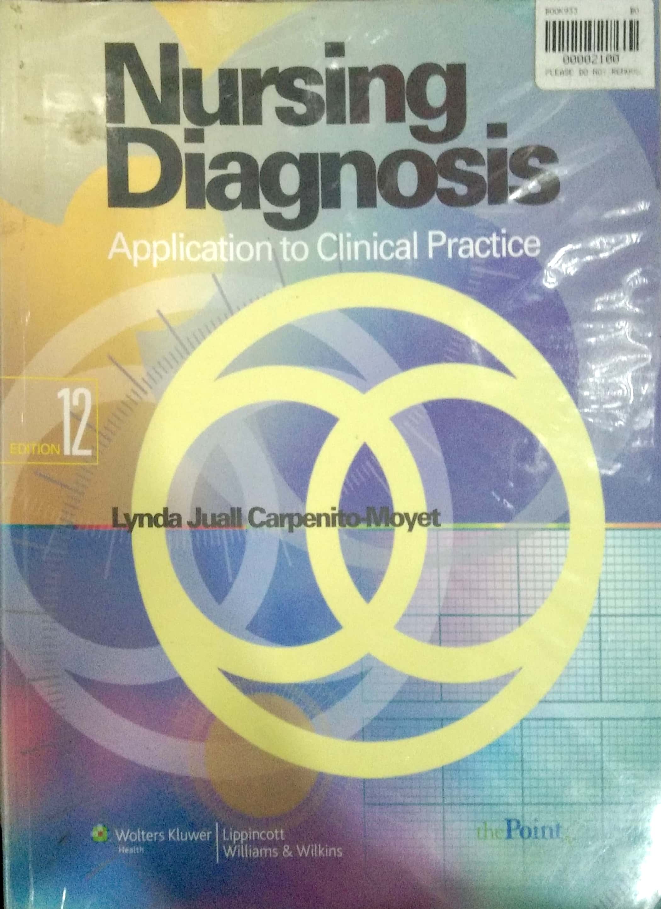 Book cover: Nursing diagnosis : application to clinical practice