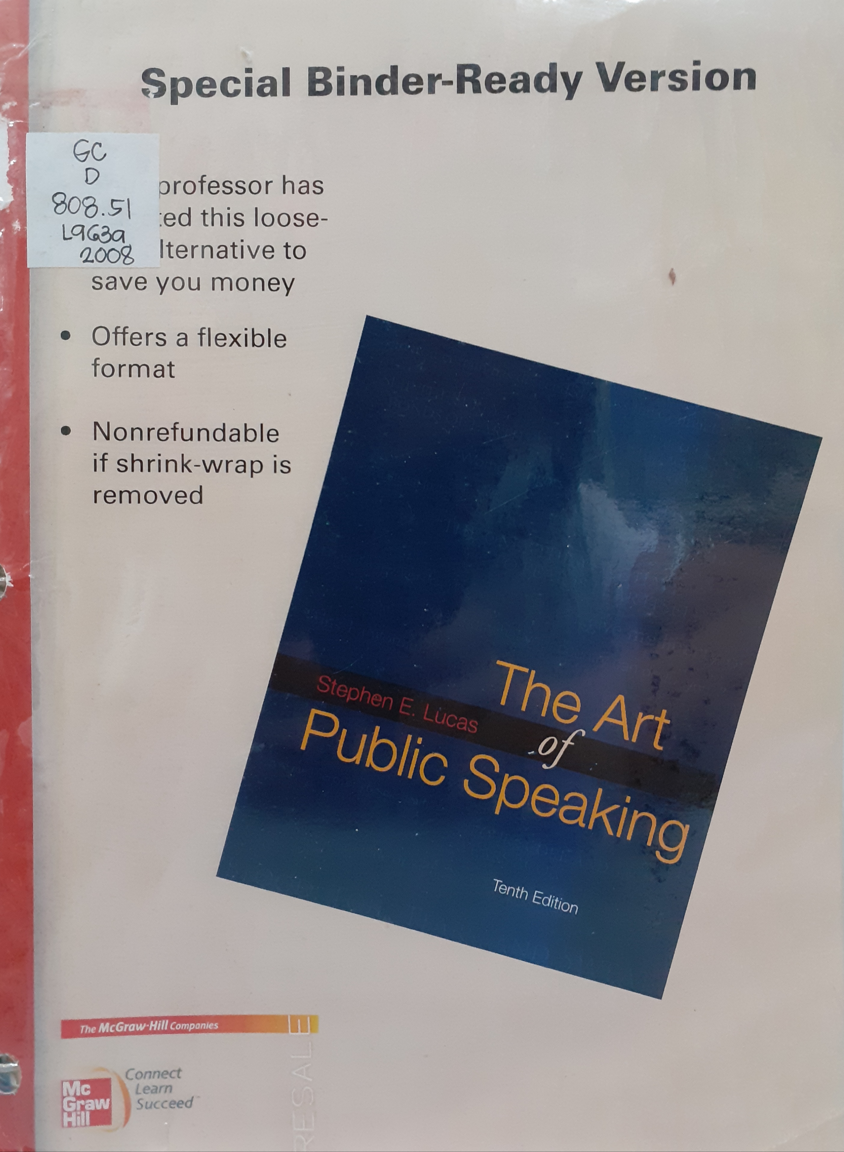 Book cover: The art of public speaking