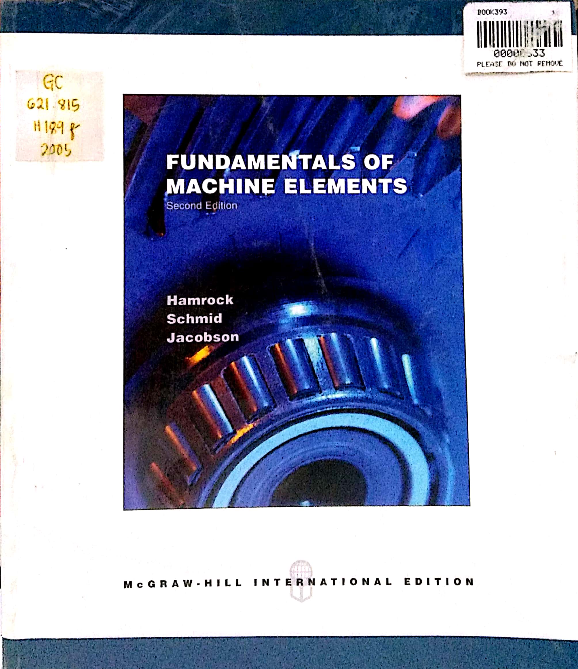 Book cover: Fundamentals of machine elements