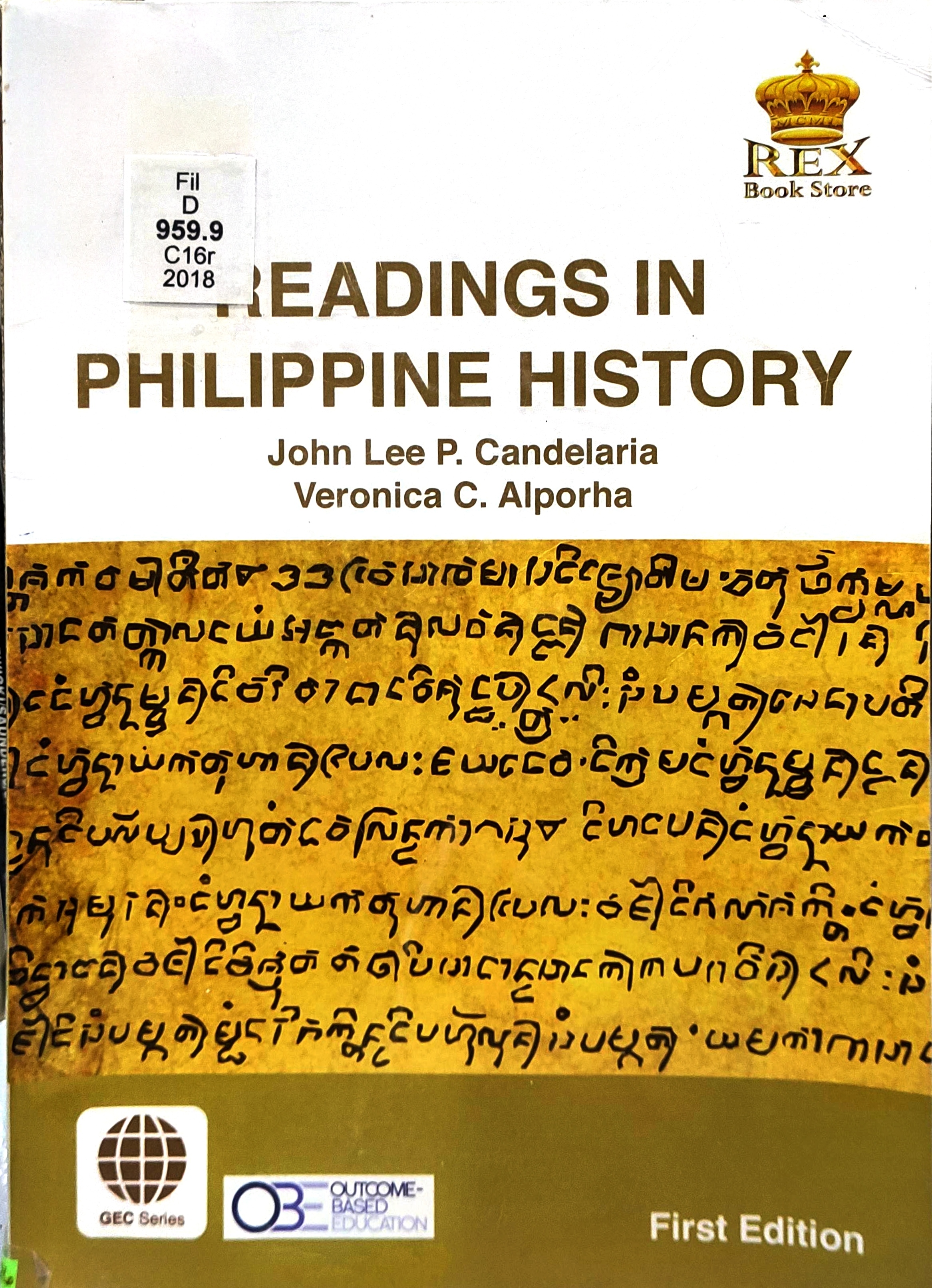 Book cover: Readings in Philippine history